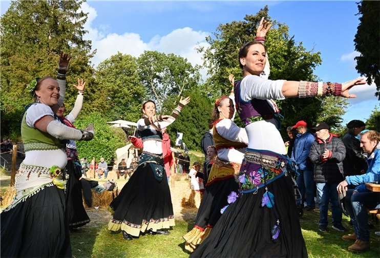 Sehenswerte Tänze wurden im Schlosspark geboten. 