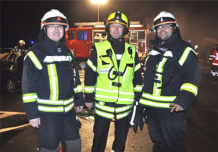 Sehr zufrieden mit dem Ablauf zeigten sich (von links) die Wehrleiter Peter Ott (VG Vordereifel), Dieter Merten (VG Adenau) und der Abschnittsleiter Udo Mohr. BS