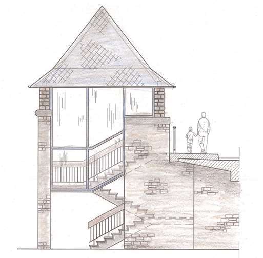 Seit einigen Wochen wird an dem Treppenturm gearbeitet.privat