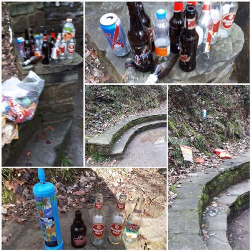 Seit einiger Zeit finden die fleißigen Helfer des „HVV-Römerkanalteams“ zu ihrem Ärger immer wieder jede Menge zurückgelassenes Material von fröhlichen Gelagen. Foto: privat