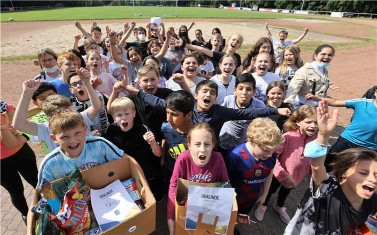 Sichtlich Freude hatten die Schülerinnen und Schüler beim alternativen Sportfest.  Foto: privat