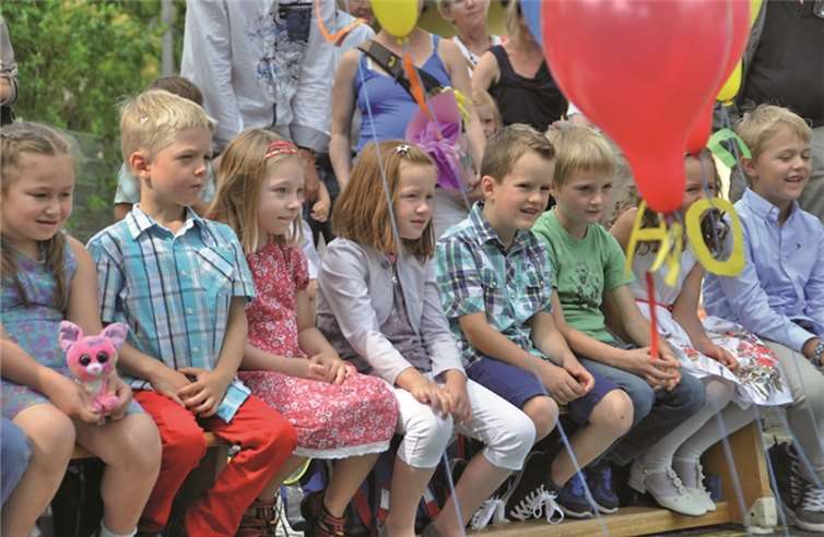 Sichtlich Spaß hatten die Altendorfer Schulneulinge bei ihrer Einschulungsfeier. privat