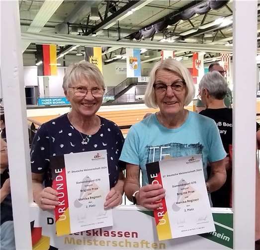 Sie sind schon viele Jahre gemeinsam erfolgsverwöhnt: Brigitte Prax und Monika Regineri, diesmal frisch gebackene Deutsche Vizemeisterinnen O 70.
