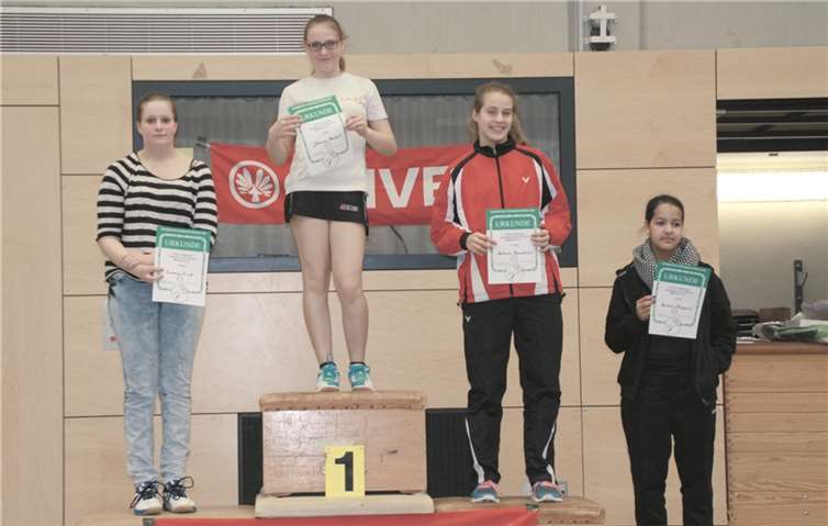 Sieger der Mädchen U17 (v.l.) Susanne Frick, Johanna Herbst, Antonia Remakulus, Yasmin Chalgoum.  Privat