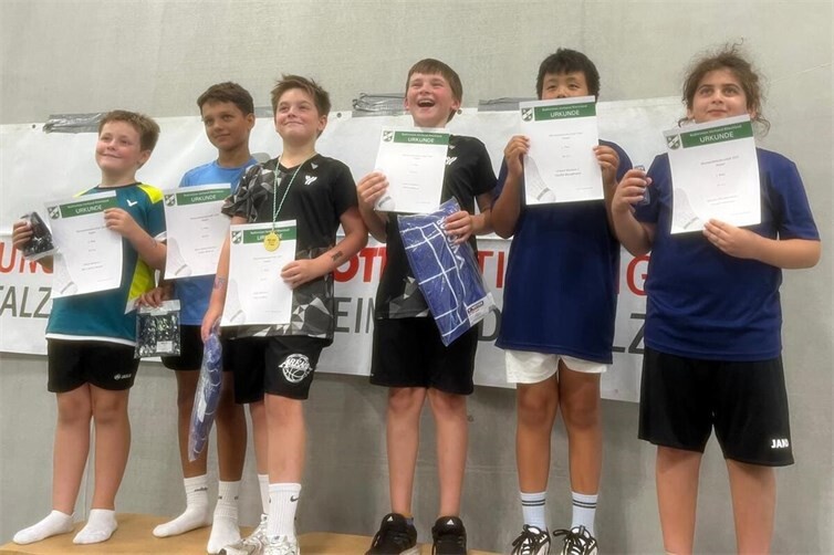 Siegerehrung Doppel U11 - Rheinland-Meisterschaft