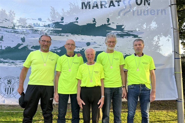 Siegerehrung von l. n. r.: Heiko Löwenstein, Wolfgang Sauerborn, Hartmut Kosche, Helmut Müller, Hans-Jürgen Schwan
