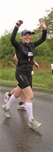 Simone Himrich vom Lauftreff SV Weitersburg lief die volle Marathondistanz in nur 3:55:37 Std.