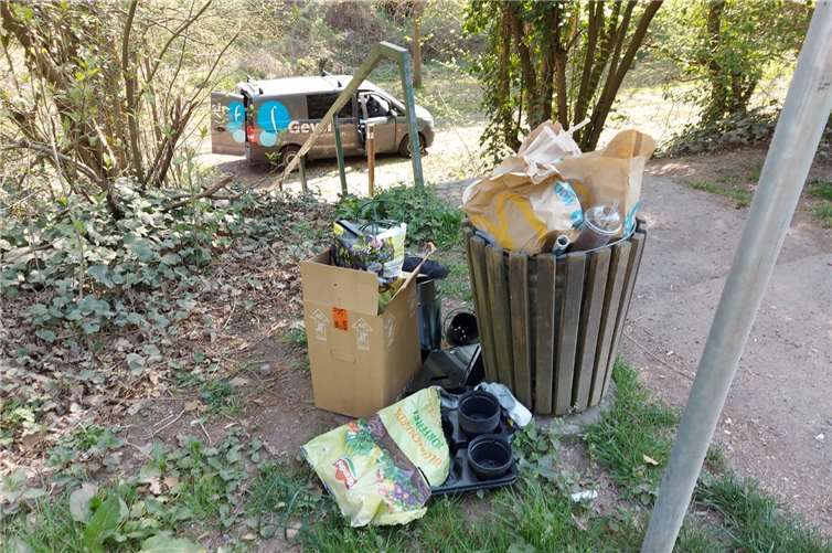 Sind die öffentlichen Mülltonnen voll, wird weiterer Müll zum Teil fleißig daneben geworfen.