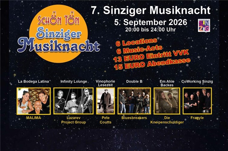 Sinziger Musiknacht 2026