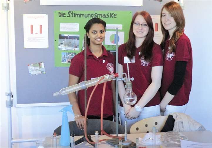 Sitara Schmidt, Michelle Leux und Svenja Rack bei ihrer Präsentation. privat