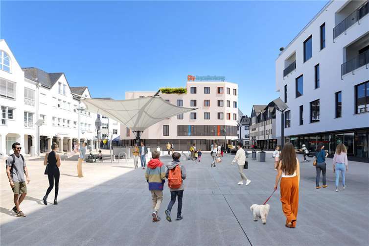 So könnte die neue City-Jugendherberge in Montabaur aussehen. Visualisierung: fries architekten