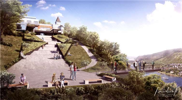 So könnte es an der Kanzel mit einer bescheideneren Skywalk-Variante aussehen.Architekt Amerkamp