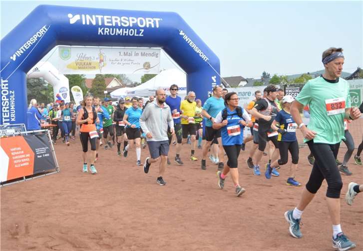 So sah es beim Start des Halbmarathons am 1. Mai 2022 in Mendig aus.