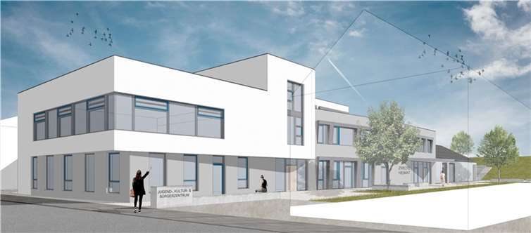 So soll das neue Jugend-, Kultur- und Bürgerzentrum aussehen.  Quelle: Ingo Schneider - architekten und ingenieure