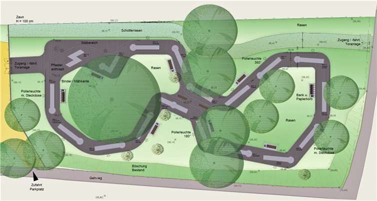 So wie auf diesem Plan der Landschaftsarchitekten Ulenberg Illgas soll künftig die Minigolfanlage des MGC Bodendorf aussehen. Foto: Jost
