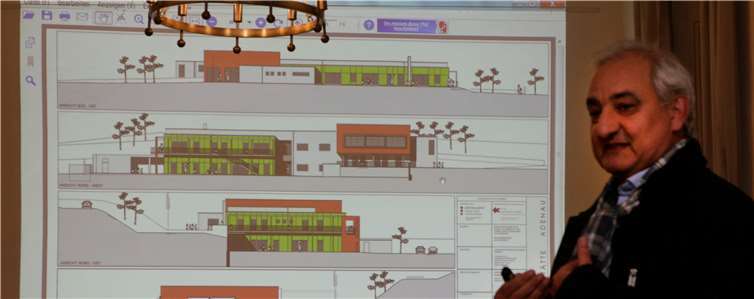 Soll soll die neue KiTa aussehen auf den Fundamenten des Badenova. Architekt André Roger Bolliger stellte sie vor