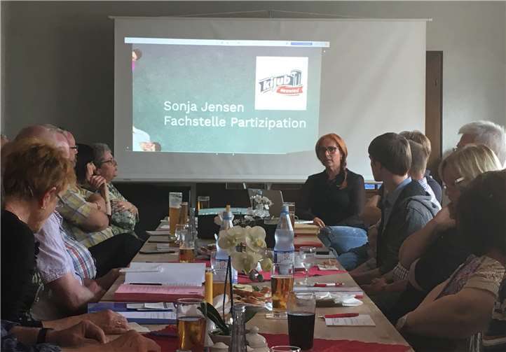 Sonja Jensen beim Vortrag in der SPD-Stadtratsfraktion. Foto: privat
