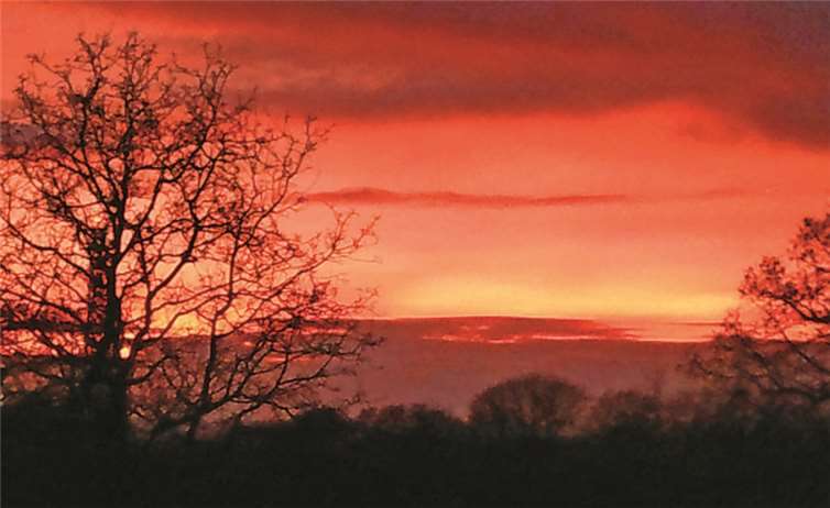 Sonnenuntergang zur Adventswanderung