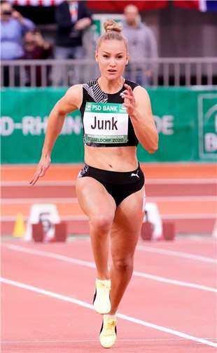 Sophia Junk absolvierte in Frankfurt-Kalbach zwei Sprints über 60 Meter. Foto: Wolfgang Birkenstock