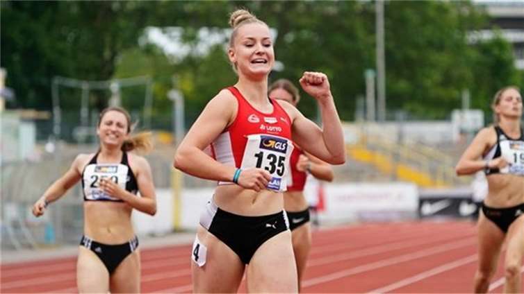 Sophia Junk befindet sich bei der WM in Eugene in der Nacht von Montag auf Dienstag deutscher Zeit im Einsatz über 200 Meter. Foto: Wolfgang Birkenstock