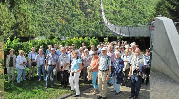 Spannung und Abenteuer erlebten die Meckenheim an der Hängeseilbrücke „Geierlay“. privat