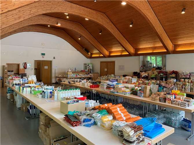 Spendenlager in Heppingen. Foto: ROB