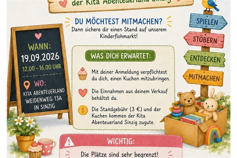 Spielen, stöbern, entdecken, mitmachen - das kann man alles am 19. September in der Kita Abenteuerland.