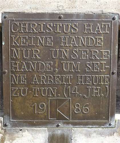 Spruch auf dem Bildstock.