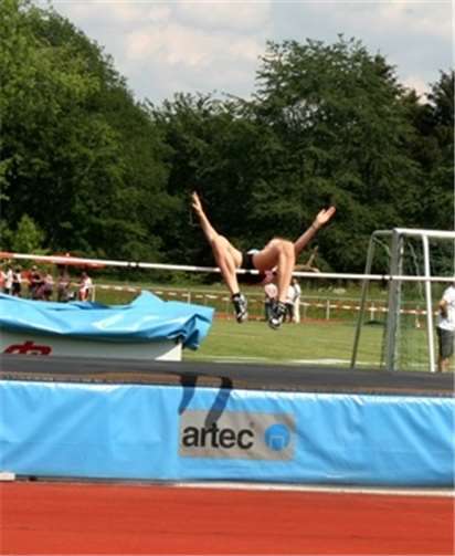 Sprung über die 1,66 m. Privat