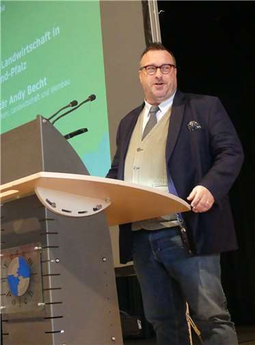 Staatssekretär Andy Becht referierte über die Perspektiven der Landwirtschaft in Rheinland-Pfalz.