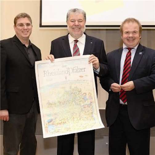 StadtJugendRing-Geschäftsführer Max Prümm, Ministerpräsident Kurt Beck und StadtJugendRing-Vorsitzender Ferhat Cato (v.l.). Privat