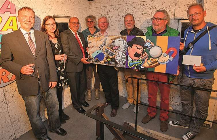 Stadtbürgermeister Thomas Vis, Sabine Rolli, Dietmar Neitzert, Sabine Ostermann, Ulrich Christian, Axel Riedrich, Uwe Langnickel und Sieger Jens Andres (v.l.).WT