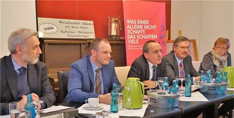 Standen Rede und Antwort: Prof. Dr. Jürgen Hardeck, OB Jan Einig, Kulturminister Konrad Wolf, Josef Zolk und Petra Neundorf. FF