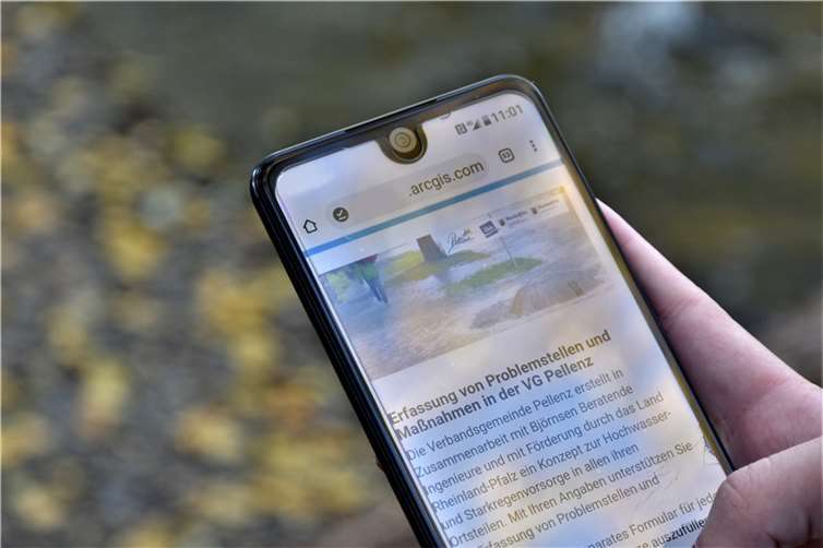 Starkregen- und Hochwasservorsorge VG Pellenz: Auf https://tinyurl.com/hwsk-pellenz kann man einfach und mit wenigen „Klicks“ potenzielle Risikostellen melden. Foto: VG Pellenz