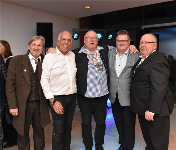 Stattelmeister Wilfried Star, (Jan von Werth) Wilfried Eichen, Willi Hohn, Heribert (Molly) Zins (Stadtsoldaten Andernach), Bernhard Hanf (Jan v. Werth.)