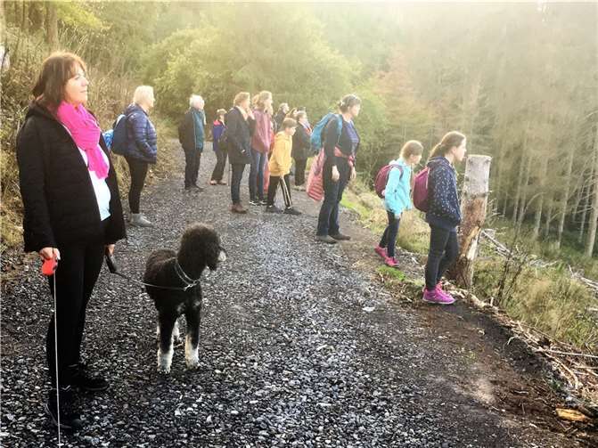 Staunend lauschen die TeilnehmerInnen dem Röhren.  Fotos: privat