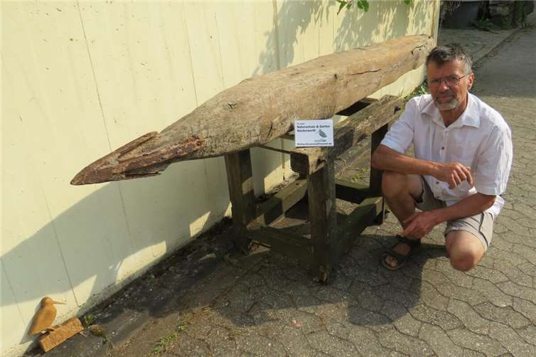 Stefan Krumme vor seinem Fund, einem Stück Koblenzer Geschichte. Foto: privat