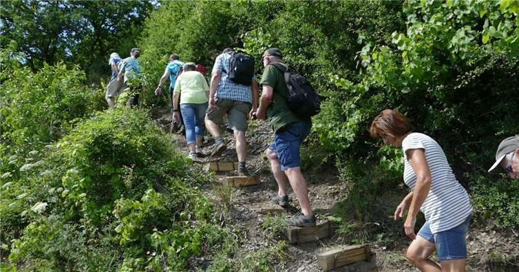 Steil bergan führte der Weg der Wanderer zum Aussichtspunkt. privat