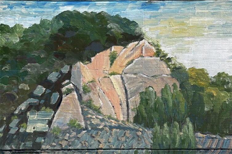 Steinbruch an der Bunten Kuh, Ahrtal; 125 mal 160 cm
