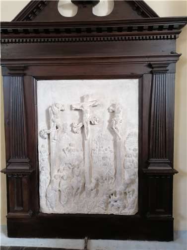 Steinrelief „Kreuzigung Christi“.  Foto: privat