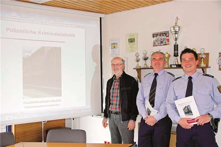 Stellten die Kriminalstatistik für das Jahr 2012 im Bereich der Polizeiinspektion Andernach vor: (v.l.) Raimund Barz, Ralf Schomisch, Daniel Gerner.WPA