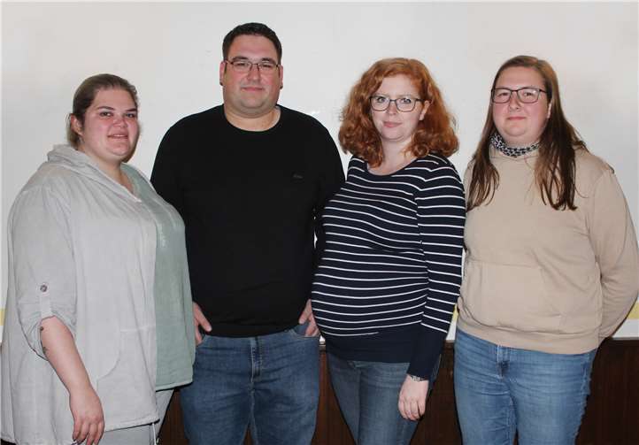 Stellv. Schriftführerin Janina Höhne, Stellv. Bezirksjungschützenmeister Tobias Merzenich, Bezirksjungschützenmeisterin Stephanie Marquardt und Schriftführerin Katharina Rosenthal.Foto: privat