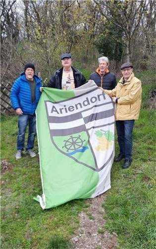 Stephan Birnbach, Helmut Siebertz, Hans Werner Groß, Heinz Günter Heck. Foto: Rudolf Arzdorf, Bürgerverein Ariendorf