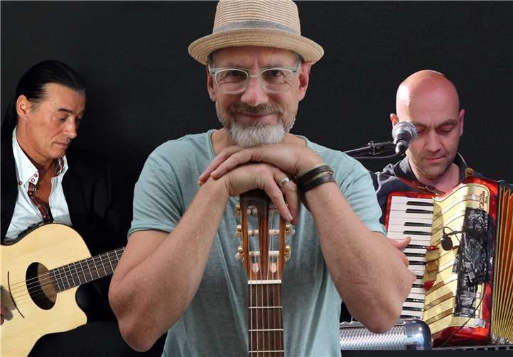 Stephan Maria Glöckner mit Lulo Reinhardt und Winfried Schuld. Foto: privat