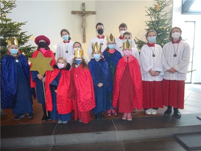 Sternsinger aus der Gemeinde St. Michel Merl waren unterwegs.Foto: privat