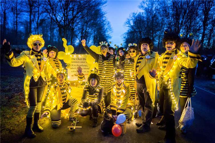 Stimmungsvoll beleuchte Kostüme und Wagen warten auch beim diesjährigen Nentershäuser Nachtumzug des Möhnenclub Klatschmohns wieder auf die Besucher wieder mit vielen stimmungsvoll beleuchteten Kostümen und Wagen nach Nentershausen. Anmeldungen für Teilnehmer sind bis 31. Januar noch möglich.  Foto: Andreas Egenolf