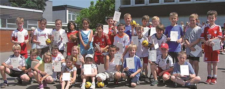 Stolz stellten sich die Klassenstufenbesten der 3. und 4. Klässler zum Siegerfoto.privat
