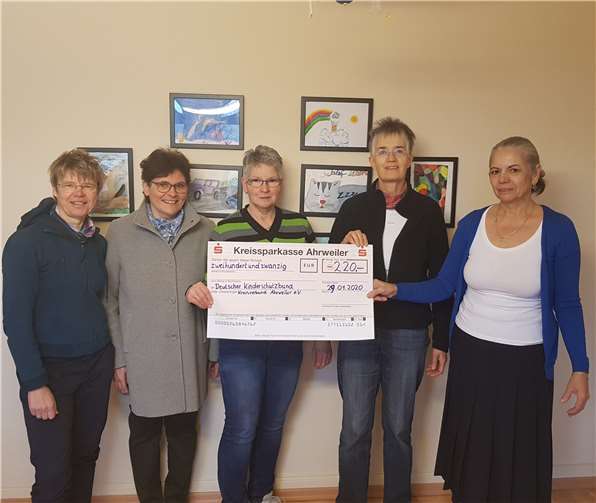 Stolze 220 Euro waren zusammengekommen, die Marleen van Nieuwenhuijzen-Krause zusammen mit ihren Mitstreiterinnen an Schatzmeisterin Lucinda Spielmanns überreichte.Foto: privat
