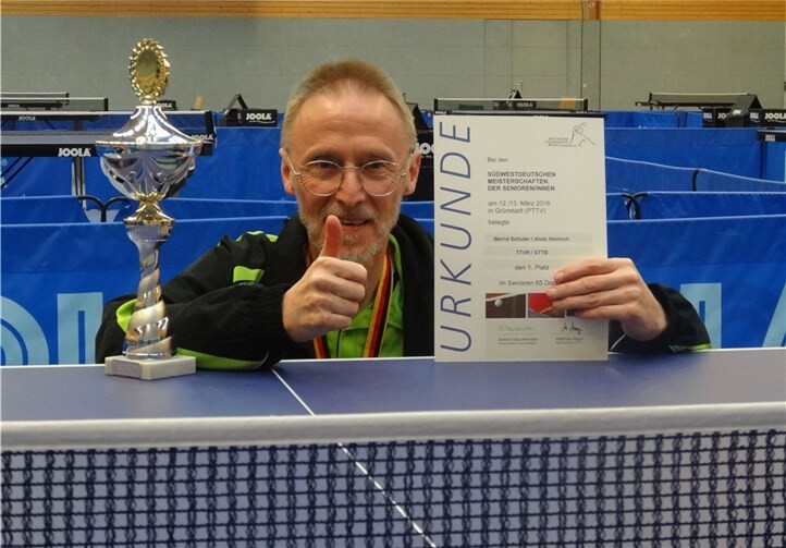 Südwestdeutscher Meister im Einzel und im Doppel: Bernd Schuler vom TV Eintracht Cochem.privat