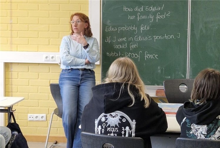 Susanne Müller in der 9.Klasse in der Barbarossaschule, Sinzig. Foto: Christina Sönksen